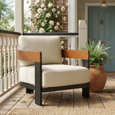 Buiten Lounge Stoel, Terras Fauteuil met Kussens en Aluminium Frame 3