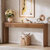 180 cm Landelijke Consoletafel met 3 Laden, Houten Haltafel met Opbergruimte 3
