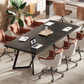 180 cm Moderne Conferentietafel, Metalen Frame Zwarte Bureau 3