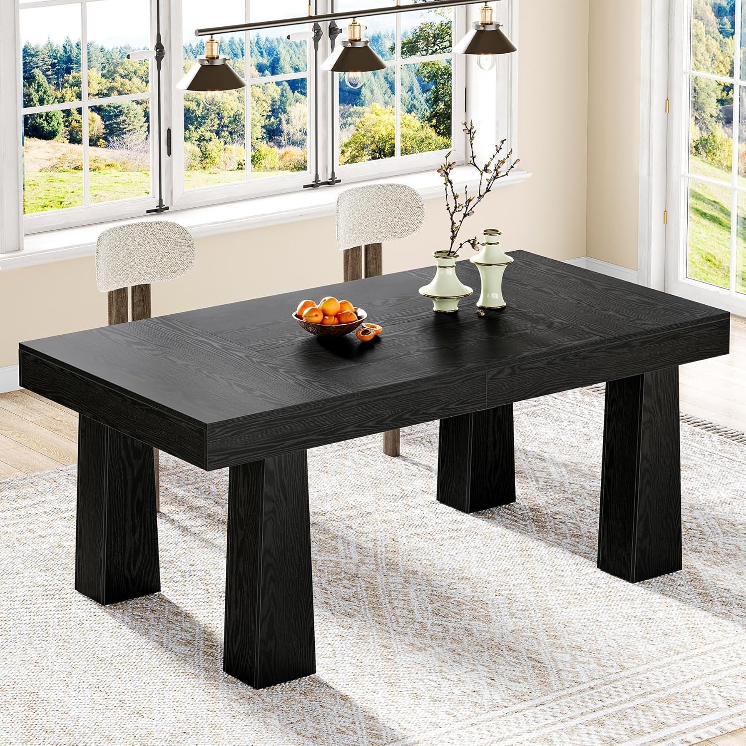 160 cm Tribesigns Eettafel, Moderne Keukentafel met Zware Getailleerde Poten