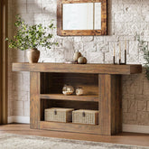 Tribesigns Console Tafel met U-vormige Basis, 3-Lags Opbergtafel voor Gang en Hal 3