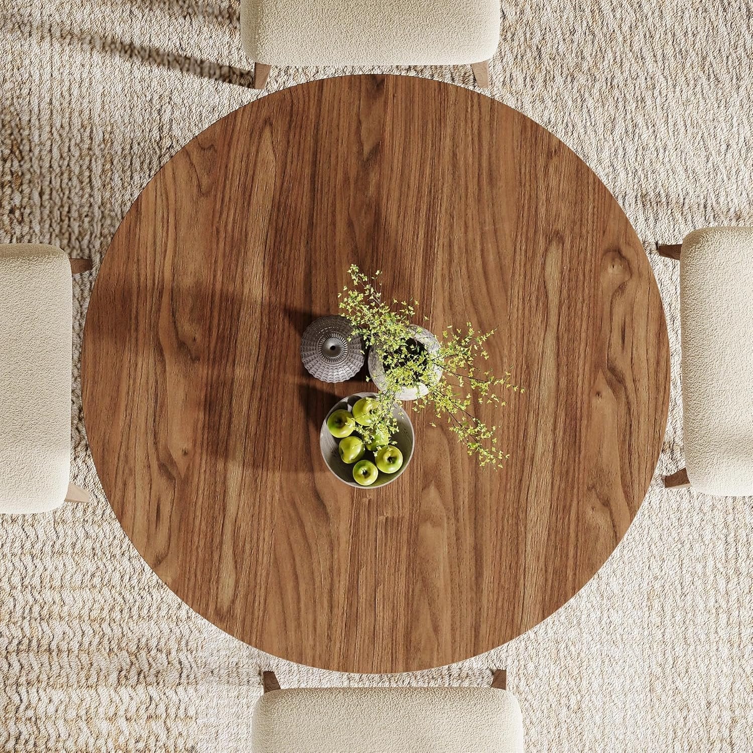 Tribesigns 80 cm Ronde Tafel voor 2 Personen, Eettafel of Bijzettafel in Notenhout