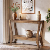 Tribesigns 105 cm Consoletafel, Massief Houten Haltafel met Plank 3