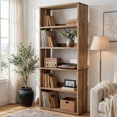Tribesigns massief houten boekenkast 180 cm, met 5 open niveaus 3