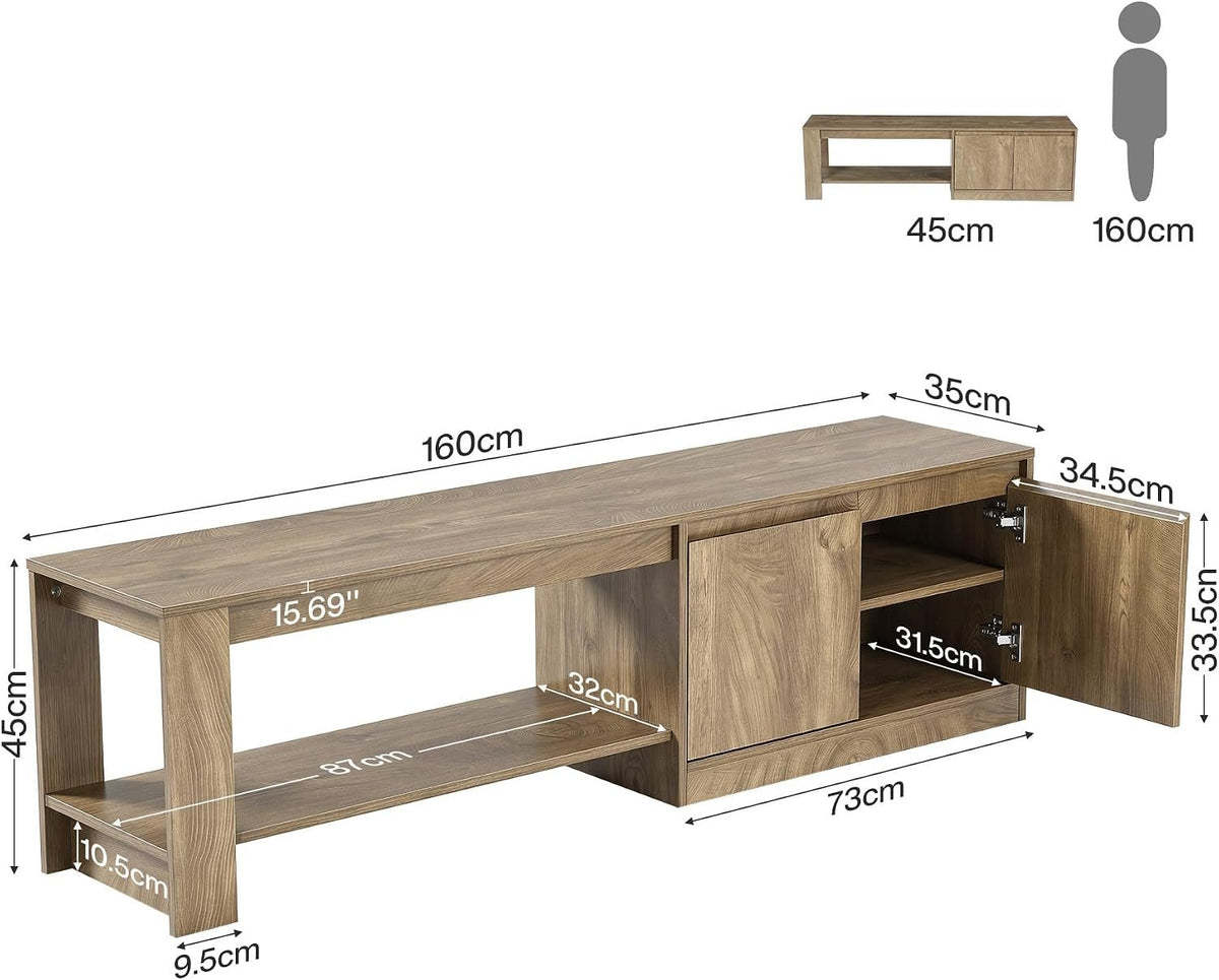 Tribesigns schoenbank 160 cm met opbergruimte, zitbank met kast en 2 legplanken