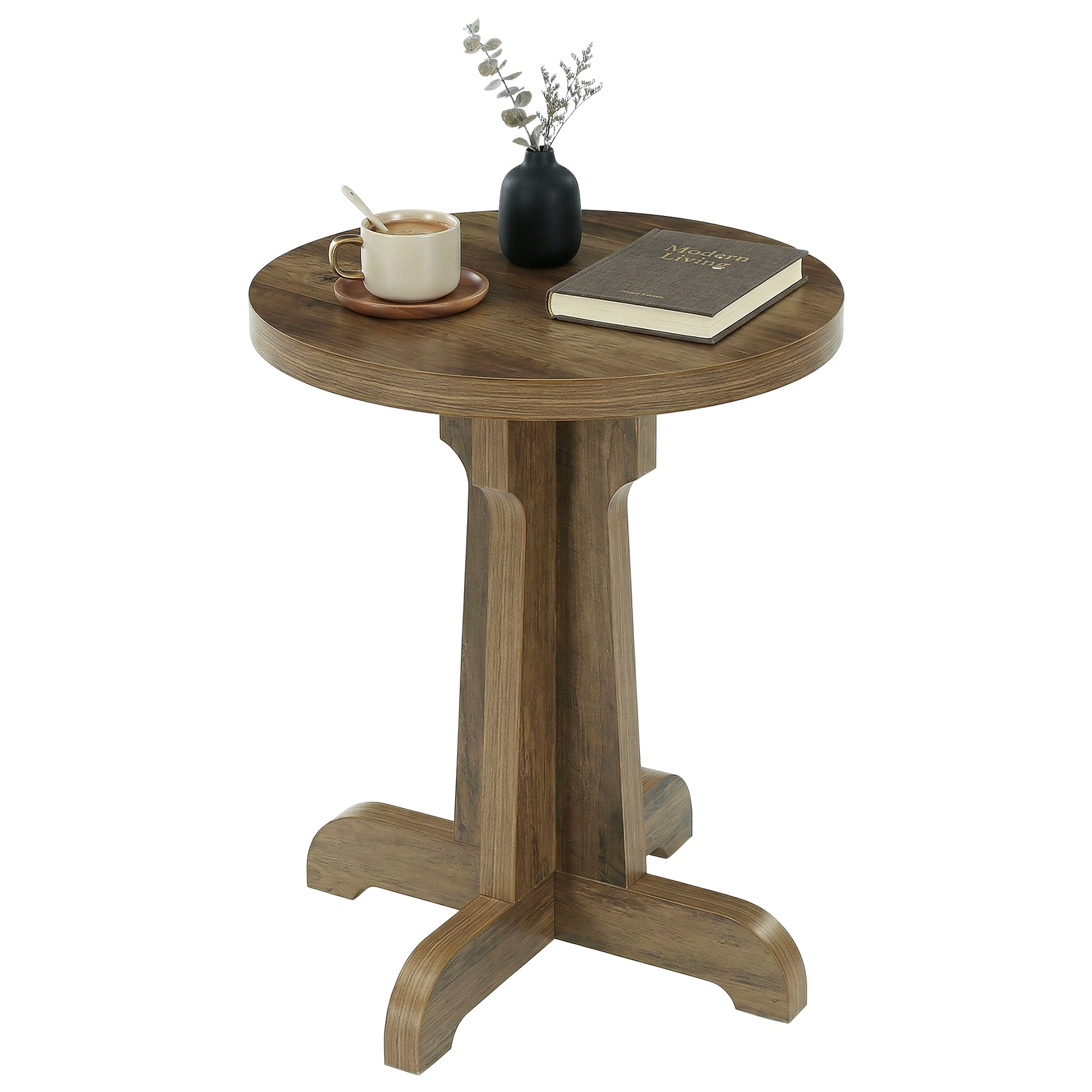 60 cm Ronde Eettafel, Compacte Tafel voor 2 met Ruimtebesparend Ontwerp voor Keuken Eetkamer