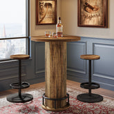 Bistro Sets with 2 Barstools, Pub Cocktail Table Bar Table with Chairs Tribesigns 3