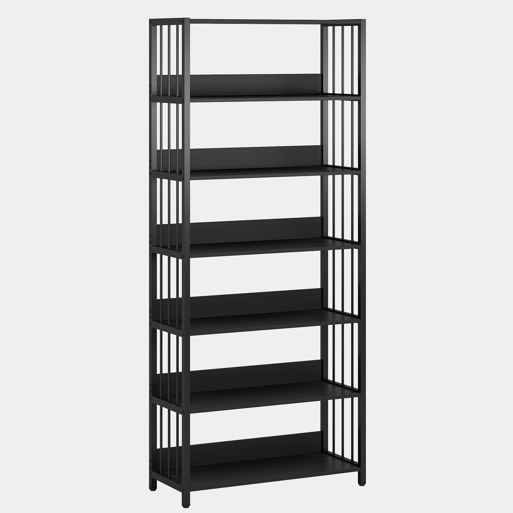 190 cm Boekenkast met 6 Planken, Industriële Metalen Kast voor Elke Ruimte