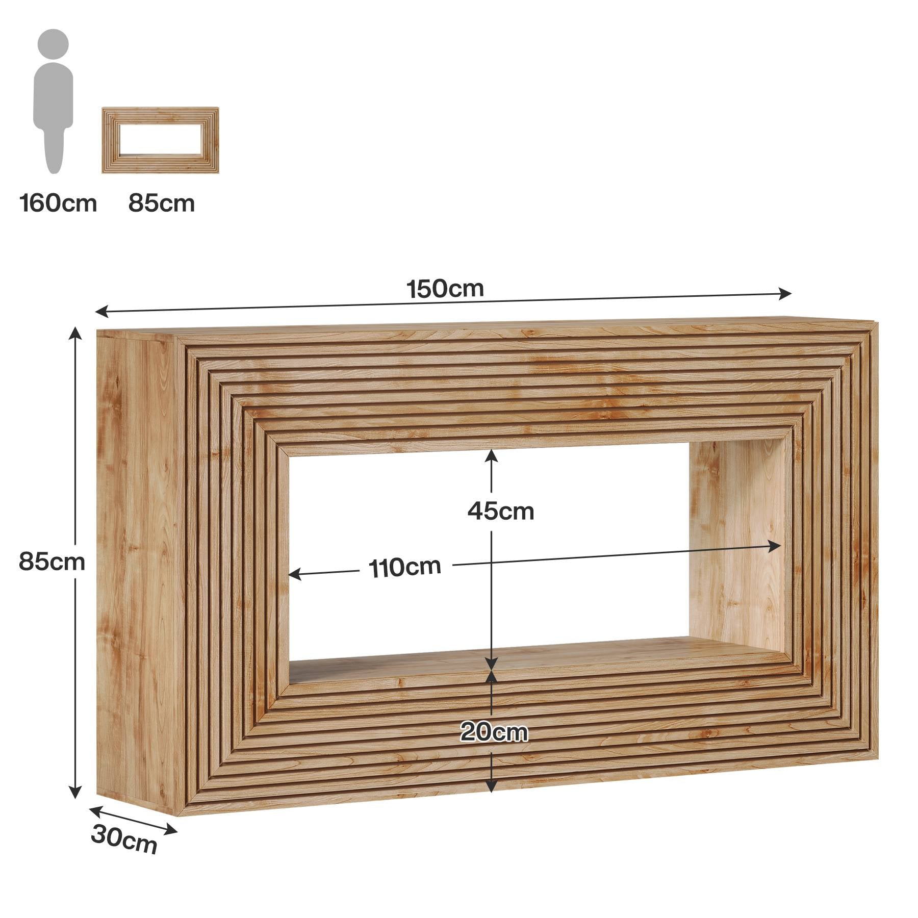 Tribesigns 150 cm Landelijke Consoletafel, Smalle Houten Tafel met Opslag