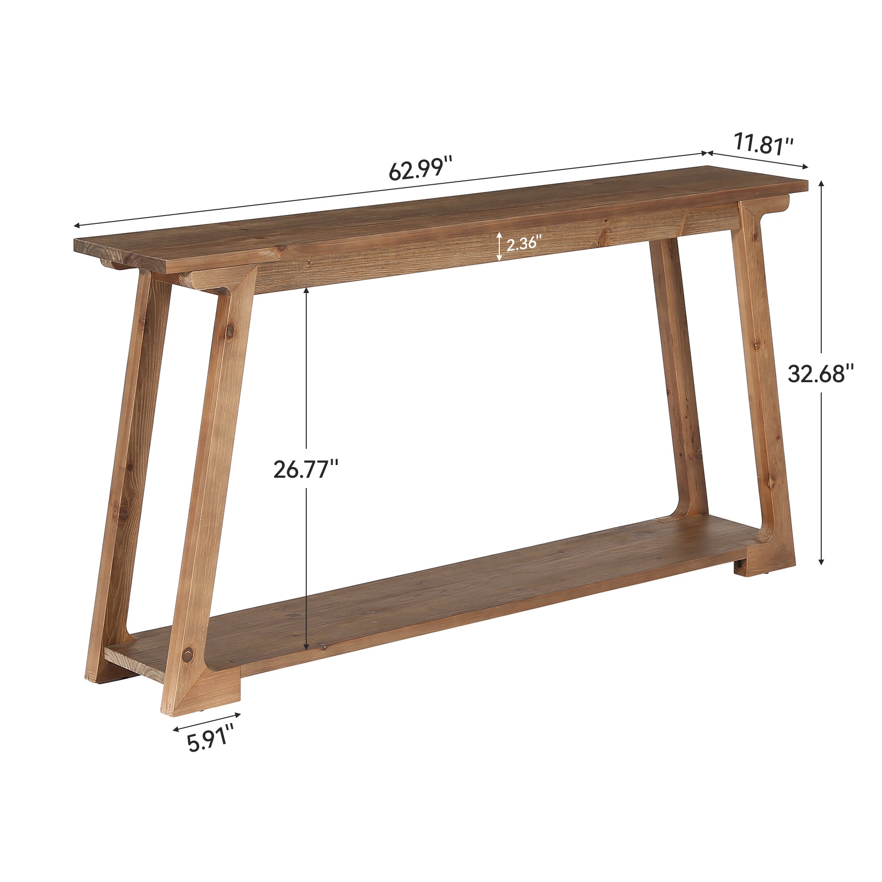Tribesigns 160 cm Lange Consoletafel, 2-Laags Houten Banktafel